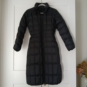 DKNY Active Long Down Puffer Coat Black Quilted Packable Warm Winter Jacket